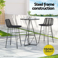 Gardeon Outdoor Bar Stools Rattan Black 2 Piece Set
