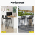 Gardeon Outdoor Bar Stools Rattan Black 2 Piece Set