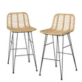 Gardeon Outdoor Bar Stools 2x Rattan Natural Wicker