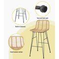 Gardeon Outdoor Bar Stools 2x Rattan Natural Wicker