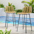 Gardeon Outdoor Bar Stools 2x Rattan Natural Wicker