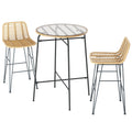 Gardeon 3 Piece Outdoor Wicker Bar Set Patio Bistro Table Chairs