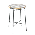 Gardeon Wicker Bar Table Glass Top Outdoor Bistro Patio Dining