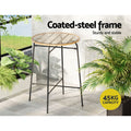 Gardeon Wicker Bar Table Glass Top Outdoor Bistro Patio Dining