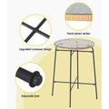 Gardeon Wicker Bar Table Glass Top Outdoor Bistro Patio Dining