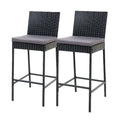 Gardeon Outdoor Bar Stools 2pc Rattan Wicker Dining Chair Set