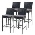 Gardeon Outdoor Bar Stools 4pce Rattan Dining Chair Set