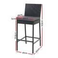 Gardeon Outdoor Bar Stools 4pce Rattan Dining Chair Set