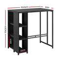 Gardeon Outdoor Bar Table Wicker Bistro Patio Furniture Black Glass
