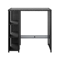 Gardeon Outdoor Bar Table Wicker Bistro Patio Furniture Black Glass