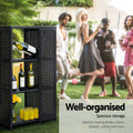 Gardeon Outdoor Bar Table Wicker Bistro Patio Furniture Black Glass