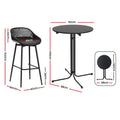 Gardeon 3PC Outdoor Bar Set Stools Dining Chairs Table Patio