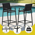 Gardeon Outdoor Bar Set 3PC Bistro Dining Table Stools Steel Black