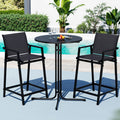 Gardeon Outdoor Bar Set 3PC Bistro Dining Table Stools Steel Black