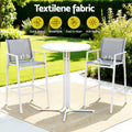 Gardeon 3PC Outdoor Bar Set White Steel Bistro Dining Stools Table