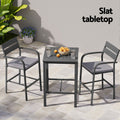 Gardeon 3Pcs Outdoor Bar Set Aluminium Patio Bistro Dining Table Stools