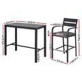 Gardeon 5 Piece Outdoor Bar Set Aluminium Table Dining Chairs Stools