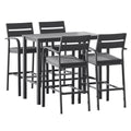 Gardeon 5 Piece Outdoor Bar Set Aluminium Table Dining Chairs Stools