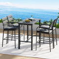 Gardeon 5 Piece Outdoor Bar Set Aluminium Table Dining Chairs Stools