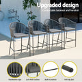 Gardeon 5pc Outdoor Bar Set Rope Chairs Patio Bistro Dining Table