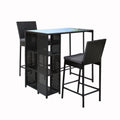 Gardeon 3pc Outdoor Bar Set Wicker Patio Dining Table Stools