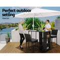 Gardeon 3pc Outdoor Bar Set Wicker Patio Dining Table Stools