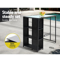 Gardeon 3pc Outdoor Bar Set Wicker Patio Dining Table Stools