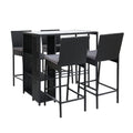Gardeon 5pc Outdoor Wicker Bar Set Patio Dining Chairs Table