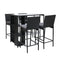 Gardeon 5pc Outdoor Wicker Bar Set Patio Dining Chairs Table
