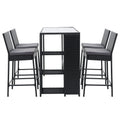 Gardeon 5pc Outdoor Wicker Bar Set Patio Dining Chairs Table