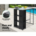 Gardeon 5pc Outdoor Wicker Bar Set Patio Dining Chairs Table