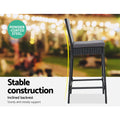 Gardeon 5pc Outdoor Wicker Bar Set Patio Dining Chairs Table