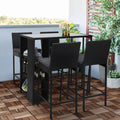 Gardeon 5pc Outdoor Wicker Bar Set Patio Dining Chairs Table
