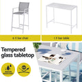 Gardeon 7pc Outdoor Bar Set White Dining Chairs Stools Patio Table