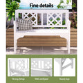 Gardeon 2 Seat Wooden Garden Bench Chair Patio Lounge White