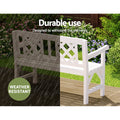 Gardeon 2 Seat Wooden Garden Bench Chair Patio Lounge White