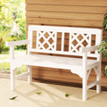 Gardeon 2 Seat Wooden Garden Bench Chair Patio Lounge White