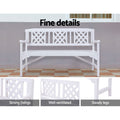 Gardeon 3 Seat Wooden Garden Bench Chair Patio Lounge White