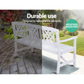 Gardeon 3 Seat Wooden Garden Bench Chair Patio Lounge White