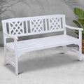 Gardeon 3 Seat Wooden Garden Bench Chair Patio Lounge White
