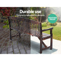 Gardeon 5FT Wooden Garden Bench 3 Seater Charcoal Patio Furniture