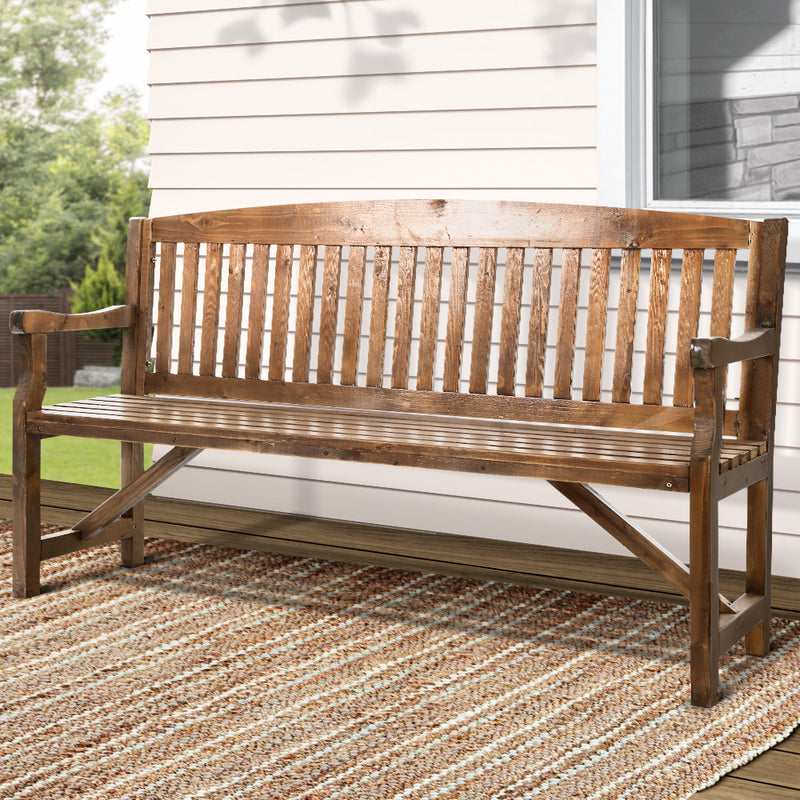 Gardeon 5FT Wooden Garden Bench 3 Seat Patio Chair Natural