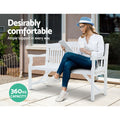 Gardeon 5FT 3 Seater Wooden Garden Bench White Patio Chair