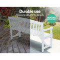 Gardeon 5FT 3 Seater Wooden Garden Bench White Patio Chair
