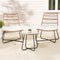 Gardeon 3PC Wicker Bistro Set Brown Outdoor Patio Table Chairs
