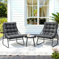 Gardeon 3PC Outdoor Bistro Set Patio Furniture Table Chairs Steel