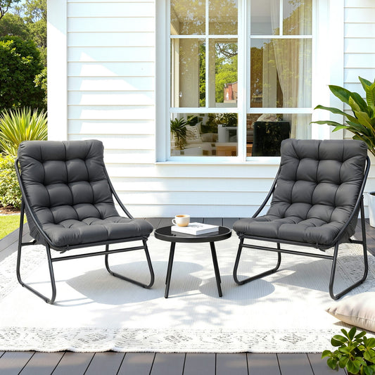 Gardeon 3PC Outdoor Bistro Set Patio Furniture Table Chairs Steel