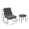 Gardeon 3PC Outdoor Bistro Set Patio Furniture Table Chairs Steel
