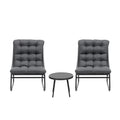 Gardeon 3PC Outdoor Bistro Set Patio Furniture Table Chairs Steel