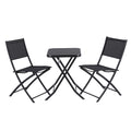 Gardeon Outdoor Bistro Set Folding Table 2 Chairs Steel Black